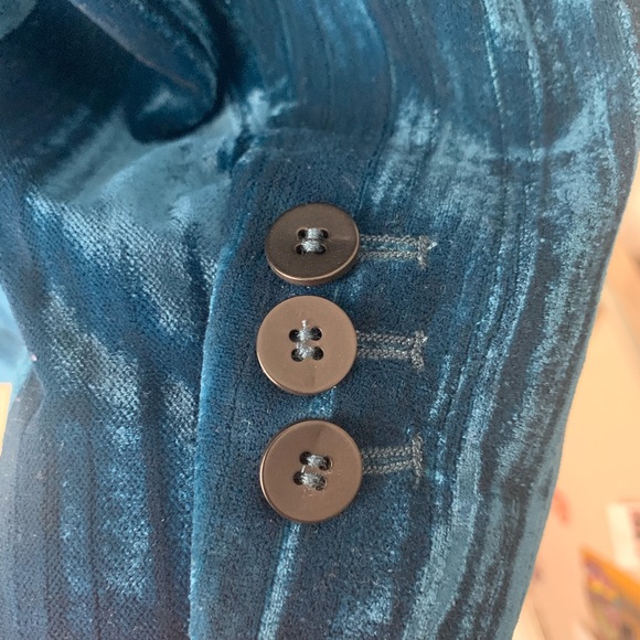 NWT Zara velvet turquoise blazer women’s large - Picture 7 of 16